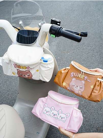 1pc Electric Scooter Front Storage Bag, Large Capacity Storage Pouch, Multi-Functional Hanging Bag, Waterproof And UV-Resistant