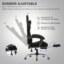 GTPLAYER Fauteuils de jeu - Noir - Voir 6