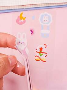 50/100pcs Transparent Waterproof Phone Case Stickers, Cute Non-Repeating Cartoon Stickers For Notebook, Luggage, Christmas Gift Box, PET Stickers (Random Styles) - Multicolor - View 12