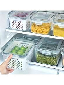 6pcs Transparent Plastic Food Storage Containers With Lids - Reusable, Multipurpose Airtight Containers, Ideal For Refrigerator Organization To Store Fruits, Vegetables And Dry Goods, Good Preservation Effect, Ventilation Design, Easy To View - Multicolor - View 13