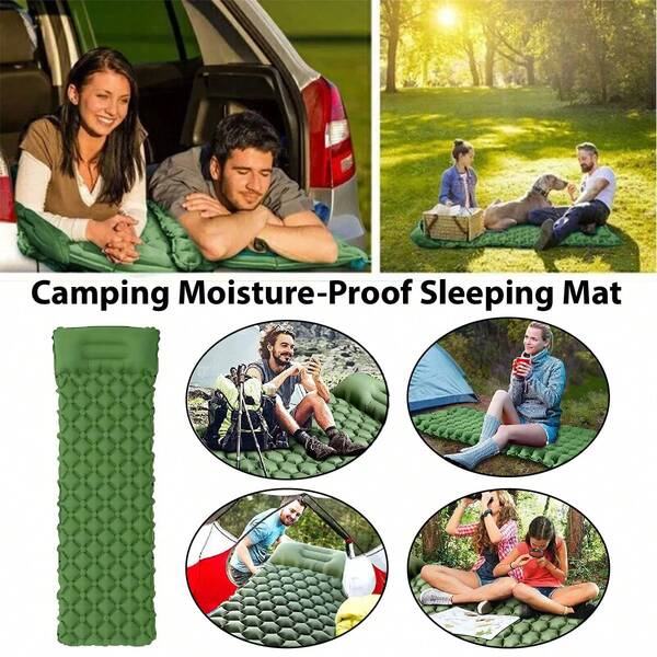 Aimall Inflatable Sleeping Mat Portable Airbed Camping Hiking Moisture Resistant Pad