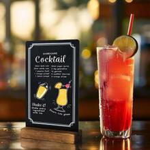 Small Chalkboard Sign With Stand 8x5'' Table Top Double-Sided Mini Board With Wooden Base For Food Messages Restaurant Bar Party Store Decoration 1 Pack - Black - View 3