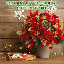 1pc Artificial Christmas Floral Arrangement, Lifelike Mixed Greenery Centerpiece For Wedding Bouquet Table Decor & Home Office Decor
