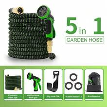 25FT/50FT/75FT/100FT Garden Hose (Original/Upgraded Versions) - Leak-Proof Copper Connectors, Lightweight Foldable Latex Core - Flexible Lawn & Yard Hose For Car Washing, Washing Machines, Gardening - Ideal For Home For Gardening, Car Washing - Green - View 4