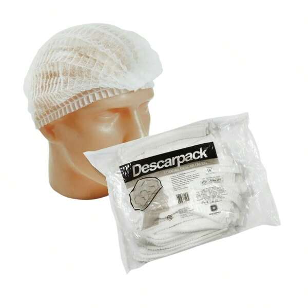 100 Toucas Descartável em TNT Descarpack Branca
