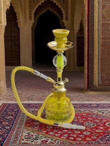 Portable Hookah Set (Includes Bowl, Hose, Charcoal Tray, Tongs), Premium Single-Hose Hookah, High-End Glass Hookah With Acrylic Stem & Metal Hose, No Electricity Needed, Back To School, Valentine's Day, Father's Day Gift, Suitable For Bars, Clubs, KTVs, Home & Restaurants, Easy To Carry - one-size - View 9