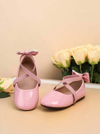 1 par moderiktiga platta skor för spädbarn, nya platta skor för barn, flickor med knutformade skor