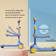 XCJump Kids Scooter – 3 Wheel Scooter For Kids With Adjustable Handlebar, LED Light-Up Wheels, Music, Wide Anti-Slip Deck & Safety Rear Brake, Durable Design For Ages 3-12