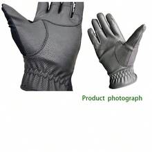 1 Pair High-End Quality PU Leather & Mesh Breathable Equestrian Gloves, Summer
