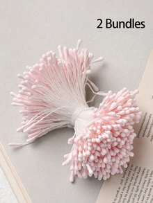 400支/包 2毫米人造花蕊，家居花艺装饰，仿珍珠光泽花蕊，适用于婚礼花艺制作、剪贴簿、婚礼装饰、DIY家居装饰、情人节、生日礼物、毕业典礼、返校季、房间装饰、学习用品