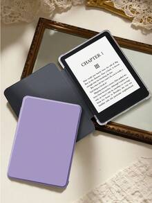 Purple Solid Protective Case, Compatible With 6-Inch Kindle 11th Gen (2022 & 2024 Release) / Kindle Paperwhite 12th Gen (2024 Release) - Ultra-Thin Transparent TPU Back Cover With Auto Wake/Sleep, Suitable For Kindle Paperwhite 12th Gen (2024 Release), Compatible With IPad 10th Gen, Compatible With IPad (A16) 11th Gen 11-Inch (2025 Release), Customizable - Suitable For Daily Use And Holiday Gifts - Purple - View 3