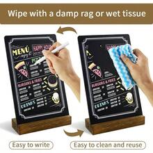 Small Chalkboard Sign With Stand 8x5'' Table Top Double-Sided Mini Board With Wooden Base For Food Messages Restaurant Bar Party Store Decoration 1 Pack - Black - View 5