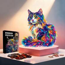 Rompecabezas de madera asimétrico, mejora la memoria y la concentración, educativo y alivia el estrés, regalo exquisito. Juego de rompecabezas con formas irregulares asimétricas, regalo distintivo para Navidad, Halloween, cumpleaños, artesanía decorativa de rompecabezas