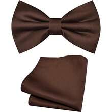 Nœuds papillon pour hommes, ensemble de nœud papillon pré-noué et pochette de couleur unie pour soirée, décontracté, affaires formelles, bal de promo, mariage - A - Voir 18