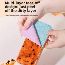 Paño de cocina de arcoíris multicapa desprendible, fácil de rasgar para desengrasar, absorbente y que no suelta pelusa - Multicolor - Ver 2