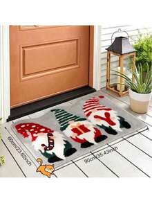 1件圣诞小矮人地毯，仿羊毛浴室垫，门垫，不对称形状地毯，厨房地毯 - 彩色 - 查看 12