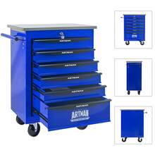Tool Chests & Cabinets - Black+Blue + Steel-2 - View 4