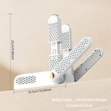 OBOVAY 1 pezzo di asciugatore intelligente per scarpe: circolazione d aria calda a 360° per asciugatura rapida, sterilizzazione UV e deodorizzazione con sale rosa, design pieghevole, compatibilità universale per le scarpe - perfetto per viaggi e uso domestico