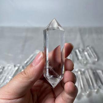 1pc Stunning Clear Crystal Double Spire/Slice - Fashionable Home Office Decorations,Unique Gifts.DIY Crafts, Jewelry Patterns, DIY Jewelry Crafting Accessories.Ideal Gift For New Year, Christmas, Valentine'S Day
