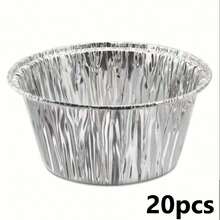 20/50个带盖铝箔烤盘 - 适用于电磁炉，防漏，耐热烤箱容器，也适用于空气炸锅、烤箱，可用于复活节、生日、婚礼等场合 - 兼容电磁炉，经久耐用且轻便，是烘焙蛋糕、纸杯蛋糕、挞、布丁的理想之选 - 家用和商用厨房的完美选择 - 可堆叠且节省空间的设计 - 易于裁剪尺寸 - 非常适合餐食准备和储存，烘焙托盘 - 彩色 - 查看 13