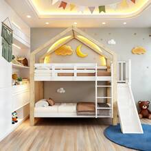 Kids Bed Frames, Headboards & Footboards - White + Solid Wood+MDF + 90cm*200cm - View 1