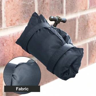 1 Cubierta resistente para grifos de exterior - Protección invernal para grifos exteriores con instalación de gancho fácil, envoltura aislante de tuberías para proteger contra el hielo y las grietas de las tuberías, aislamiento de tela duradera para grifos y tuberías (negro), cortina resistente a la intemperie, cubierta aislada para grifos exteriores, impermeabilización, cubierta impermeable para desagües, equipos de impermeabilización, aislamiento para tuberías exteriores