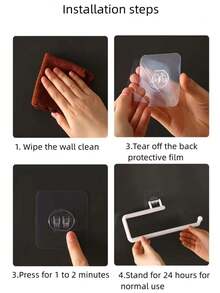 1个塑料壁挂式厨房纸巾架 - 也可作卫生纸架、保鲜膜收纳架、抹布整理架 - 节省空间的浴室配件