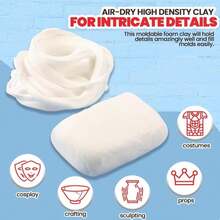 Moldable Cosplay Foam Clay (White) – High Density And Hiqh Quality For Intricate Designs | Air Dries To Perfection For Cutting With A Knife Or Rotary Tool, Sanding Or Shaping - MàuI - Xem 6