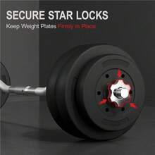 Butterslay 66lb Detachable Barbell Weight Set For Lifting Exercises - màu đen - Xem 4