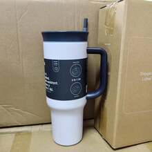 1个装保温不锈钢水瓶 - 32-40盎司防漏运动水瓶，配有双功能吸管盖、翻盖吸管和宽口设计 - 可保温24小时 - 适合健身、旅行、节日送礼和日常使用 - 彩色 - 查看 10