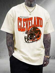 Men's Graphic T-Shirt | Cleveland Browns Football | Perfect For  Fans' Game Day | 100% Cotton | Unisex Fit | Sports Tee | Great Gift For Dawg Pound - Màu be - Xem 12