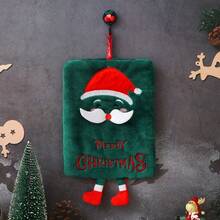 Christmas Hand Towel Hanging Type Thickened Coral Fleece Towel Absorbent Quick Drying Rag Cute Cartoon - Square [Christmas Tree] - View 5