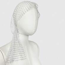 1 pieza Tocado de disfraz para hombres y mujeres para fiestas navideñas, bares, discotecas, con malla brillante de strass, adecuado para fiestas de música, hecho a mano con estilo, cubrecabezas de red para carnaval