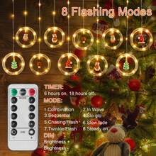 LED Christmas Curtain Lights, Santa Claus Cartoon Design Indoor Room Decoration Window Festival String Lights, Window Display, Festival Decorations, Fun Lighting, Festival Theme, LED Lights, Durable Lighting, Decorative Lighting, Christmas Enthusiasts, Party Planners