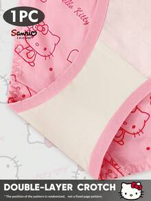 Sanrio 3pcs Sanrio Kitty Low-Waist Printed Panties With Bow Detail For Women
