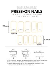 24 Peças Unhas Brancas Médias Quadradas Acrílicas Unhas Postiças Brancas com Pérola e Flores, Unhas Francesas com Design de Flores 3D em Gel Dourado Brilhante, Unhas Falsas Cobertura Completa para Uso Diário, Festa e Eventos para Mulheres e Meninas