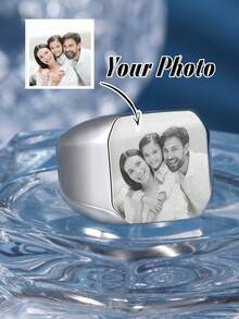 1PC Personalized Portrait Memorial Jewelry,Engraved Photo Ring,Photo Engraved Ring,Personalized Picture Ring