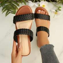 Summer Shoes Outdoor Beach Walking Travel Wedges Heels Platform Sandals For Women Wedge Sandals Open Toe Comfortable Espadrilles - 黑色 - 查看 3