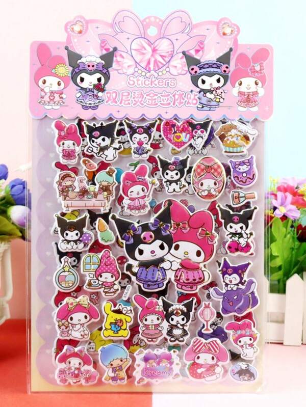 Sanrio Kuromi Melody Dress-Up Stickers Bubble Stickers Double-Layer 3D Stickers