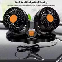 Cabeça de resfriamento de ventilador de carro 12v fornece driver usb com adesivo digital - Preto - Visão 9