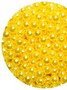 10mm ABS Pearl With Through Hole 125 Units - Crafts - 金絲雀黃 - 查看 2