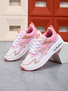 Zapatillas deportivas minimalistas, ligeras y versátiles de mujer con estilo coreano casual, con cojín de aire, malla transpirable y cómoda, con cordones