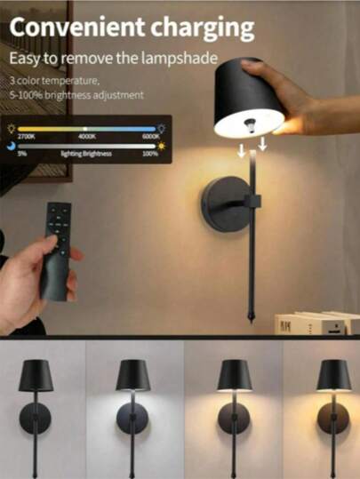 Moderne Minimalist Wireless LED Wand Lights, USB Rechargeable Remote Control, Dimmable, Sleep Timing Lighting, Flexible Placement Bedroom, Living Room, Hallway, view 4