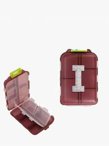 1pc New Pearl Letter A-Z 10 Grids Pill Box Organizer - Portable Folding Medicine Box, Daily Medication Planner And Capsule Dispenser, Suitable For Travel, Vitamins, Supplements, Weekly Travel Pill Box, Travel Pill Organizer - Multicolor - View 83