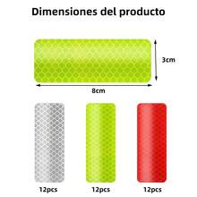 THJOPOKEEL 36 Piezas Calcomanias para Autos,Alta Visibilidad, Impermeable,Amplio ángulo de Reflexión,para Camión,Coches,Motos,Bicicletas,Casco,Etc - 1 - Ver 3