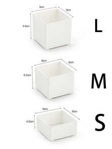 1pc Classic White Plastic Stacking Storage Drawer Set For Office Supplies, Jewelry, Cosmetics - Space-Saving Desk Organizer For School And Dorms