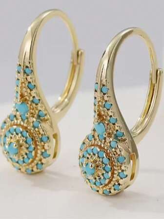 1 Pair Elegant Vintage Style Earrings, Sophisticated Design, Suitable For Formal Events And Holidays