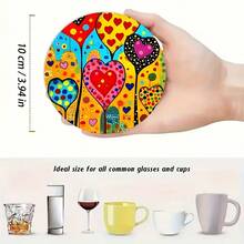 1 Set/6 pezzi Sottobicchieri in legno stile carino per bambini, set di sottobicchieri in legno, tappetini isolanti per il calore, adatti per bar, riunioni domestiche, caffè, ufficio e varie occasioni, regalo di inaugurazione della casa