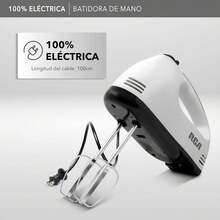 RCA Batidora de Mano RC-093 con 7 Velocidades, Motor de 100 W, Accesorios de Acero Inoxidable, Diseño Compacto, Portátil y Ligero, Ideal para Repostería, Mezclar Masa y Preparación de Alimentos. - 1 - Ver 10