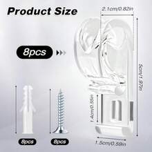 8 Pcs Roller Shade Clear Saftey Chain Retainer And Cord Guide Curtain P Clip Blind Cord Holder Fixation Hook Bead Chain Tenn Device With Screws For Roller Vertical And Roman Shades - 清除 - 查看 2